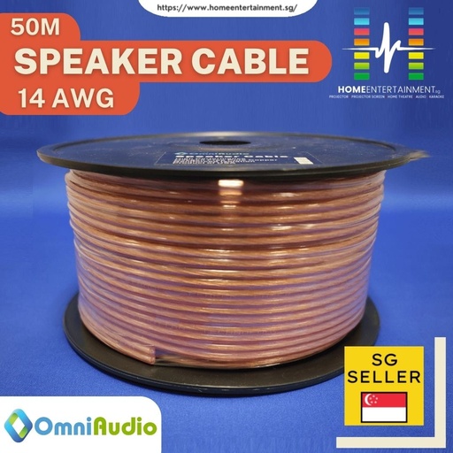 OmniAudio 14AWG Speaker Wire (50m Per Roll)