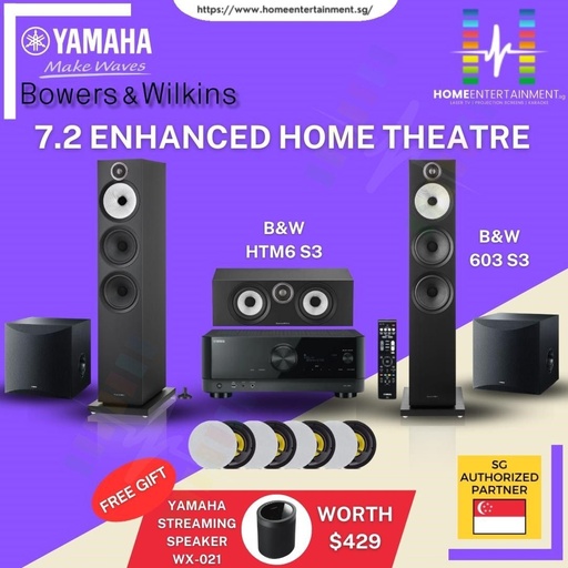 [7.2 Enhanced Home Theatre Package] Bowers&Wilkins 603 S3 + Yamaha RX-V6A