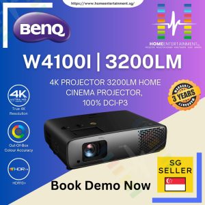 BenQ W4100i 4K 3200lm Home Cinema Projector, 100% DCI-P3 w Theater-Quality Movies and Smart Streaming