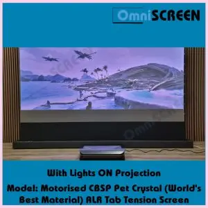 OmniSCREEN 100" Floor Rising Motorised Screen For Ultra Short Throw Projector with Premium Material (0.5 Gain)