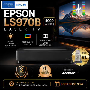 Epson Lifestudio Grand Plus EH-LS970B 4K Ultra Short Throw AI Laser Projection TV