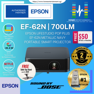 Epson Lifestudio Pop Plus EF-62N Metallic Navy Portable Smart Projector