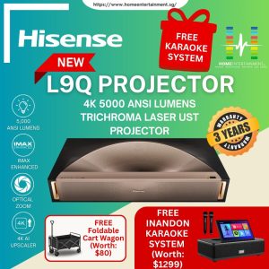 Hisense L9Q 5000 Lumens Brightness Triple Laser Ultra Short Throw Projector