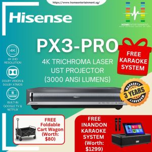 Hisense PX3-PRO TriChroma 4K UST Laser Projector | 3000 Lumens (3 Years Warranty)