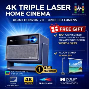 XGIMI Horizon 20 / Pro / Max 4K Triple Laser Projector | 3200–5700 Lumens | IMAX Enhanced | Free Screen + Stand
